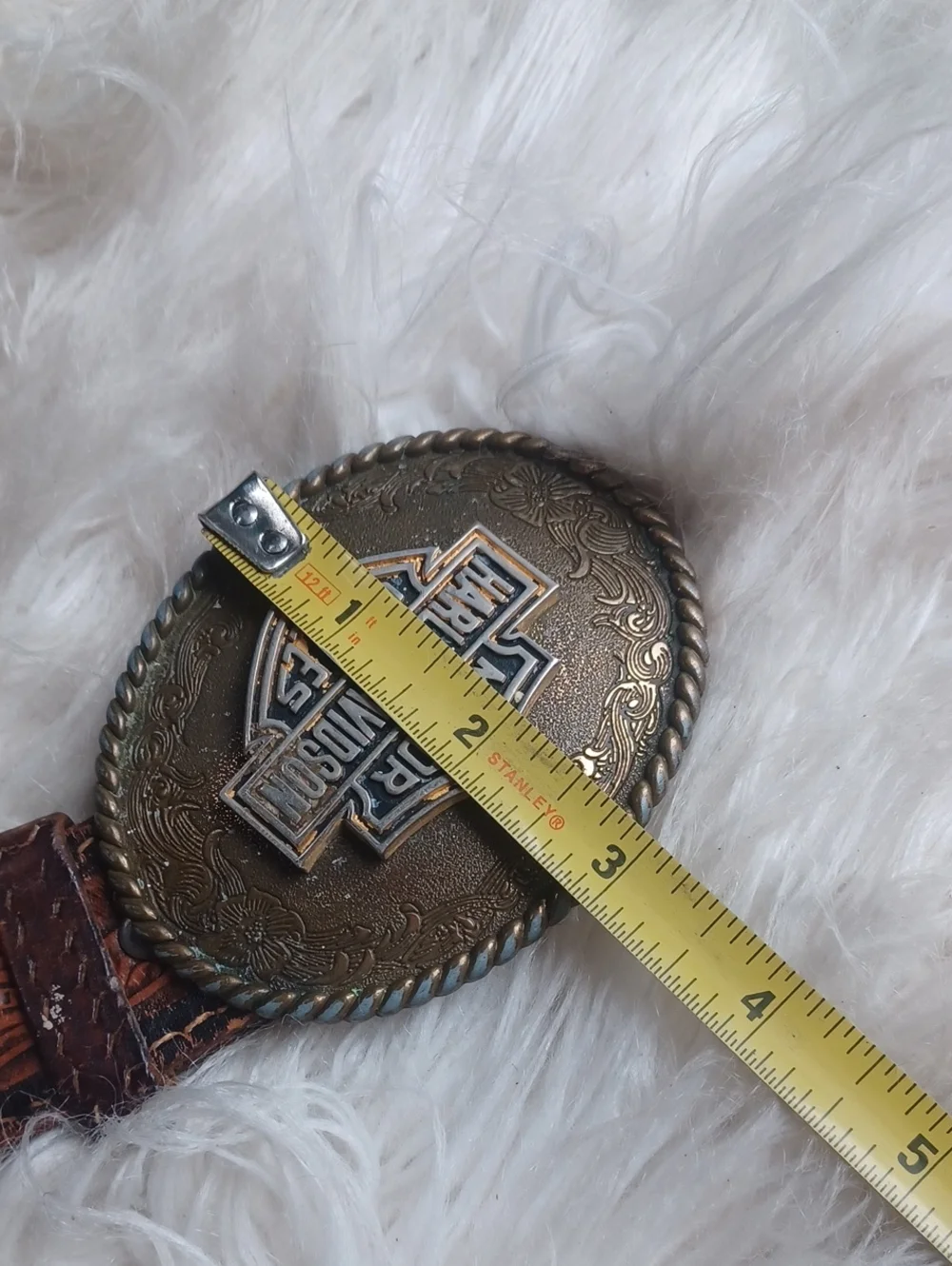 Vintage 1978 Motor Harley Davidson Leather Belt With Amazing Buckle